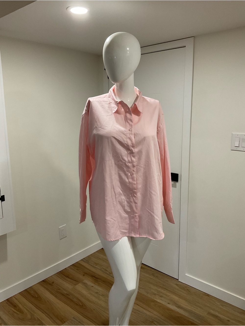 Lane Bryant Light Pink Button-Down Shirt
